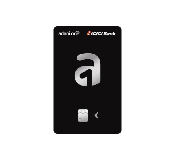 ICICI Bank Adani One co-branded credit card in dark design.