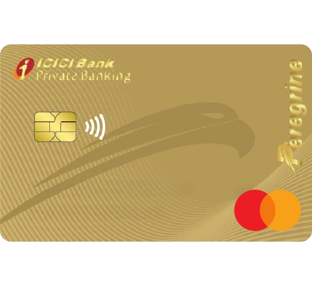ICICI Bank Private Banking card in gold with Mastercard logo