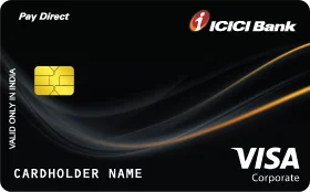 ICICI Bank PayDirect Visa card in black with contactless symbol