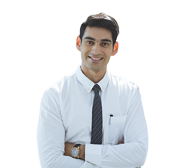 Friendly male professional representing ICICI Bank salary account services.